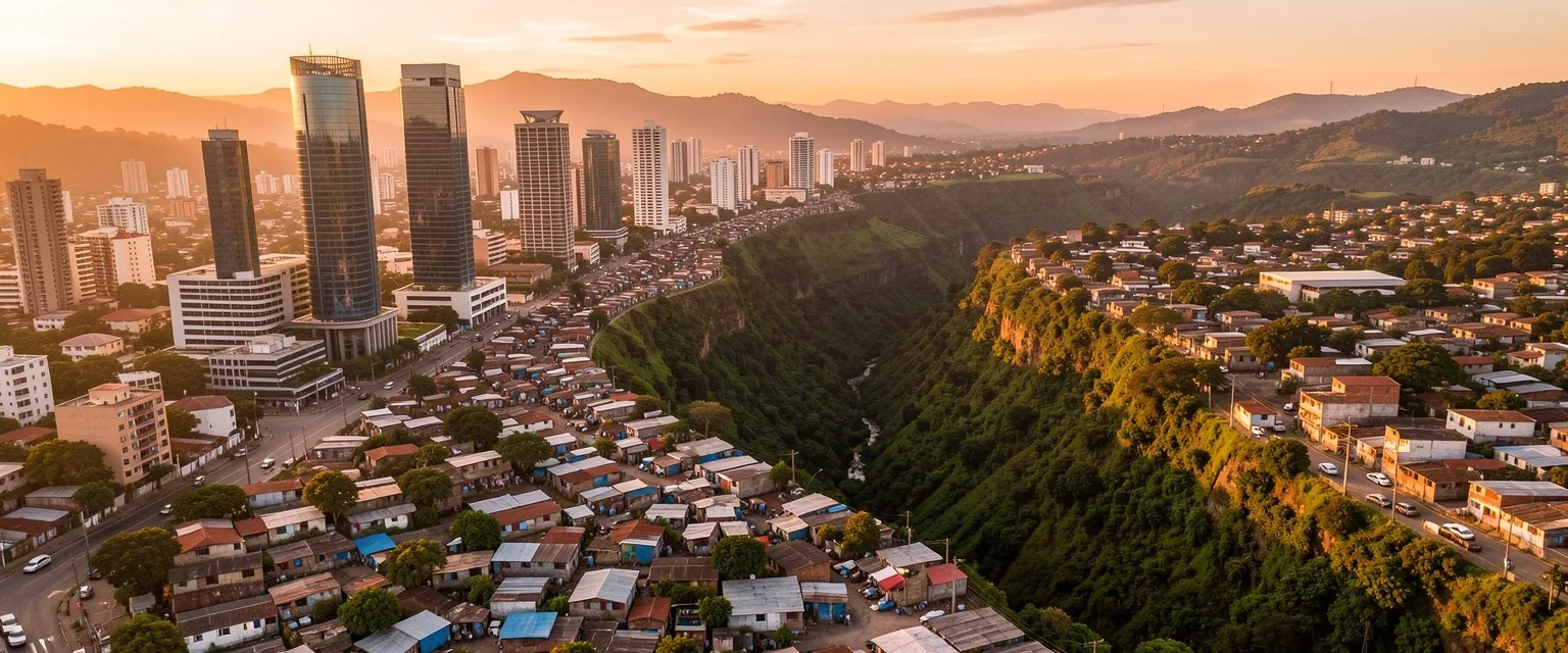 Contraste económico en un paisaje departamental colombiano