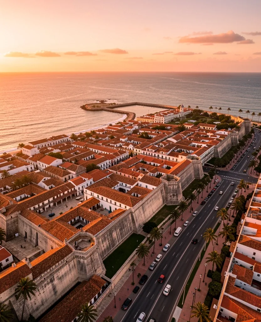 Vista aérea del centro histórico de Cartagena